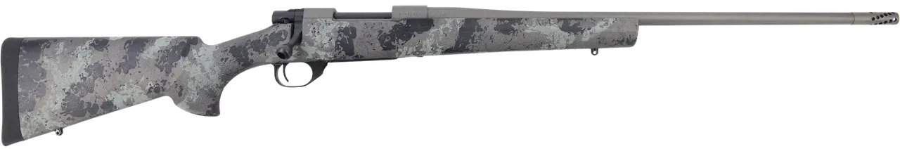 Howa HFN270GL 1500 Fence Line 270 Win 5+1 22" Tungsten Cerakote Threaded Barrel, Tungsten Cerakote Aluminum Drilled & Tapped Receiver, Gray Light Camo Fixed Synthetic Stock, Right Hand