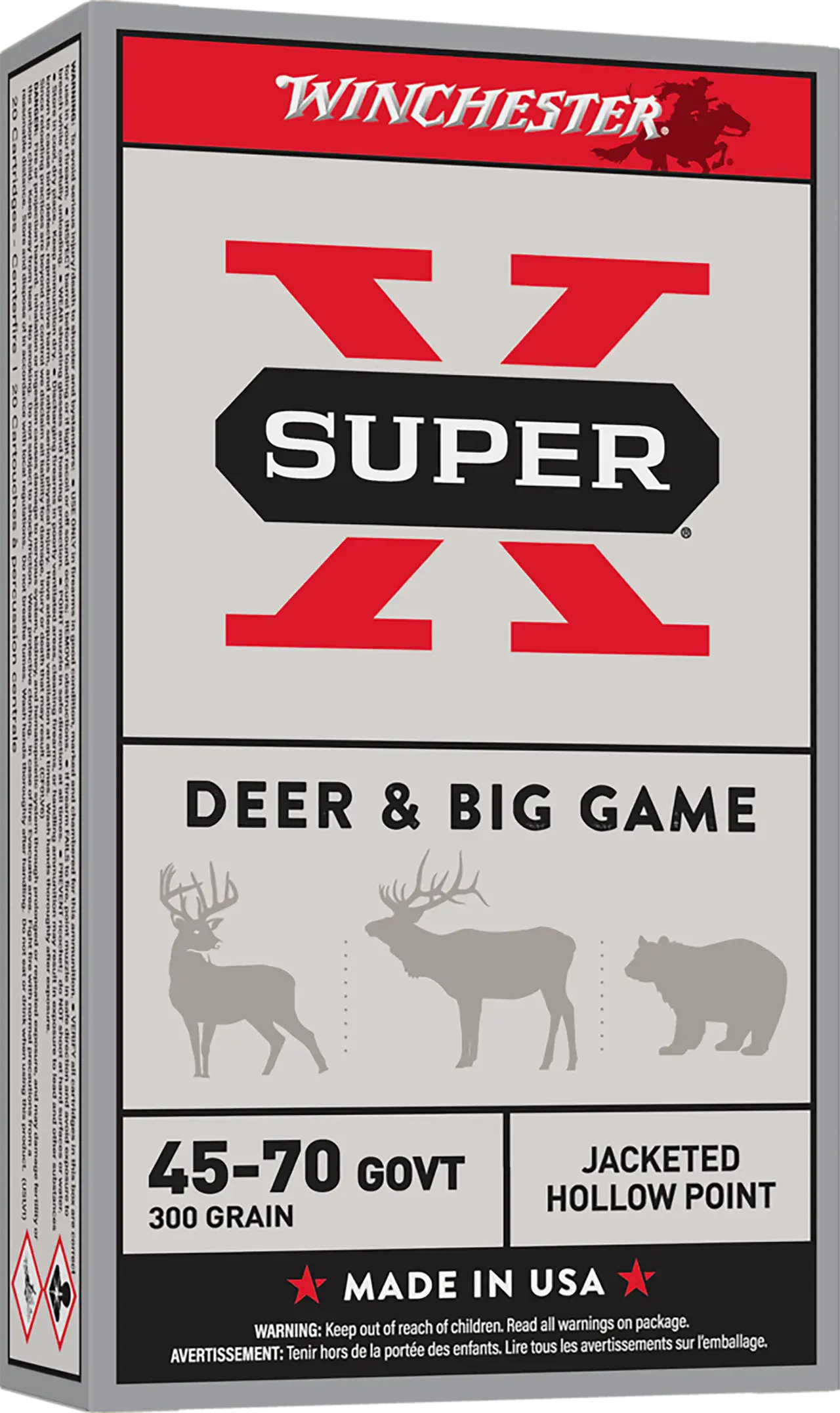 Winchester Ammo X4570H Super X 45-70Gov 300gr Jacketed Hollow Point 20 Per Box/10 Case