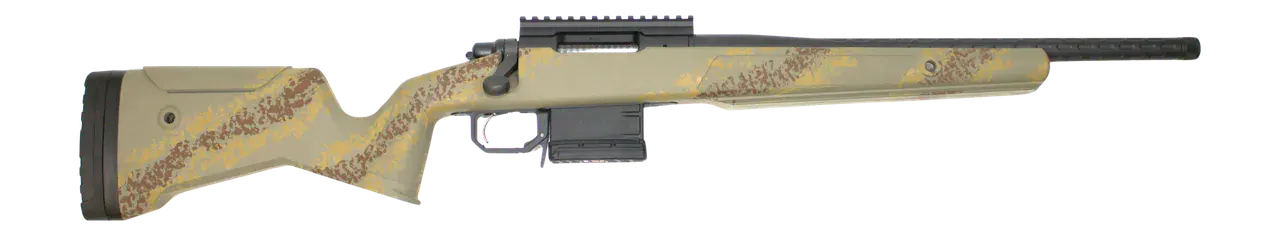 Great Lakes Firearms GL700308SSLTAN GL700 308 Win 5+1 18" Aluminum Receiver w/Picatinny Rail, Fixed Lichen Tan Carbon Fiber Stock