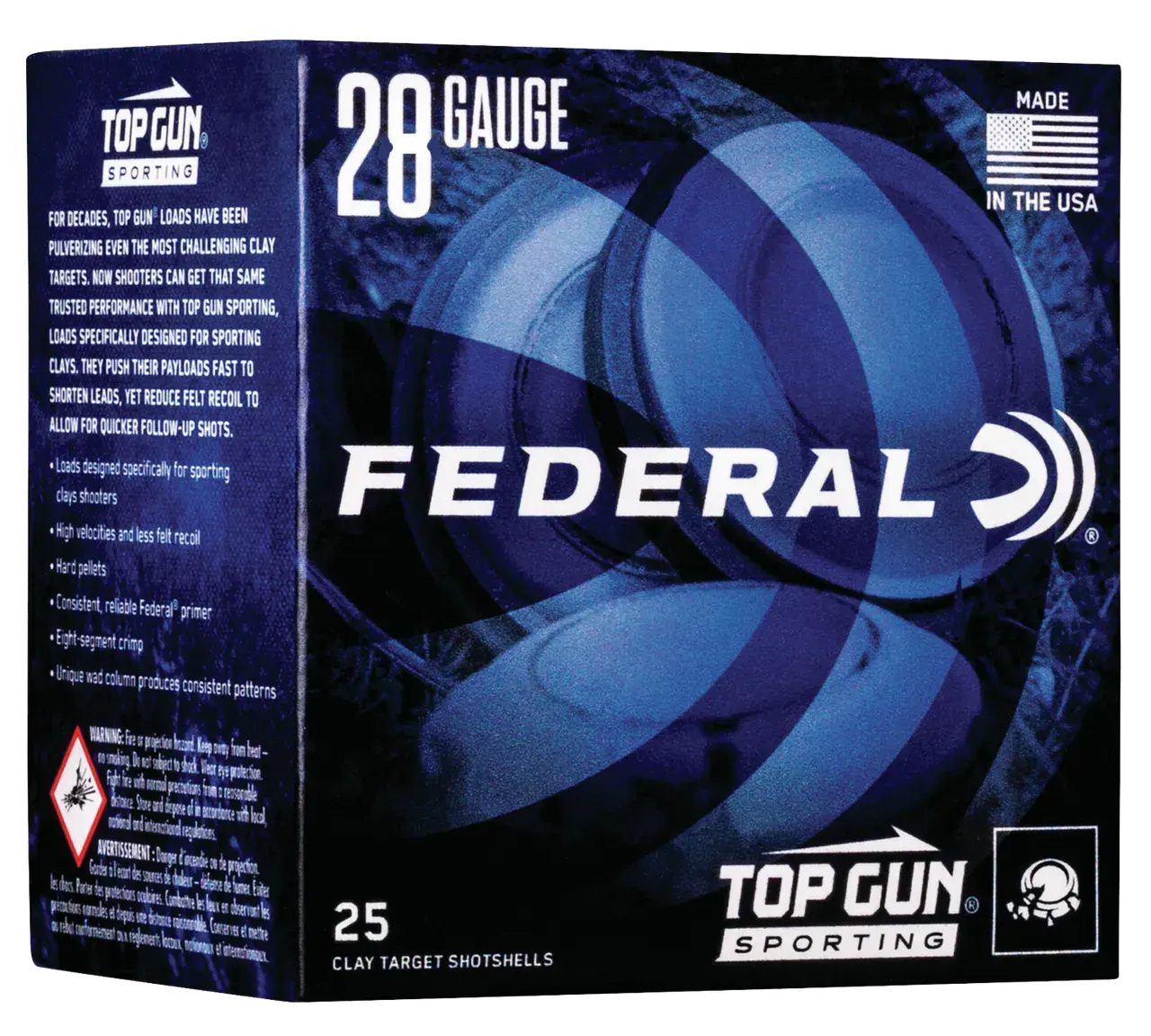 Federal TGS28218 Top Gun 28Gauge 2.75" 3/4oz 8Shot 25 Per Box/10 Case
