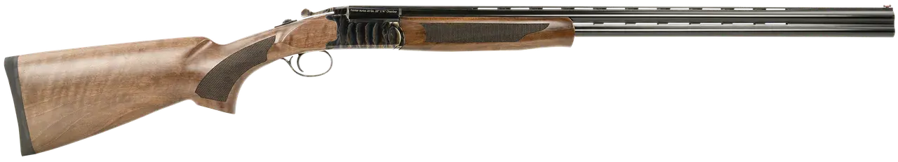 Pointer KAR2828HT Acrius Full Size 28 Gauge Break Open 2.75" 2rd 28" Black Over/Under Vent Rib Barrel, Color Case Hardened Steel Receiver, Fixed Turkish Walnut Stock, Ambidextrous