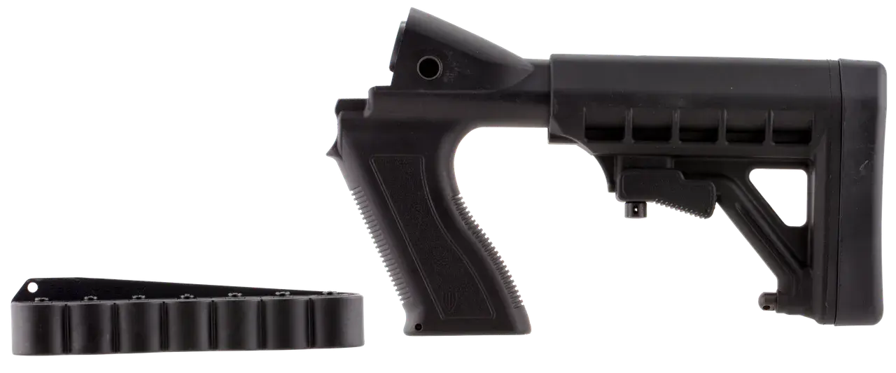 Archangel AA50088 Tactical Pistol Grip Stock Black Synthetic 6 Position with Shell Holder for 12 Gauge Mossberg 500, 590; Maverick 88
