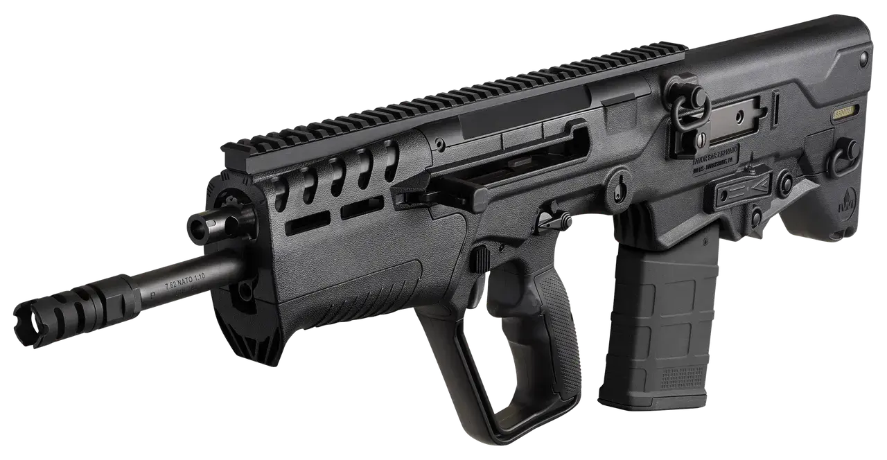 IWI US T7B16 Tavor 7 7.62x51mm NATO Caliber with 16.50" Barrel, 20+1 Capacity, Black Metal Finish, Black Fixed Bullpup Stock & Black Polymer Grip Right Hand