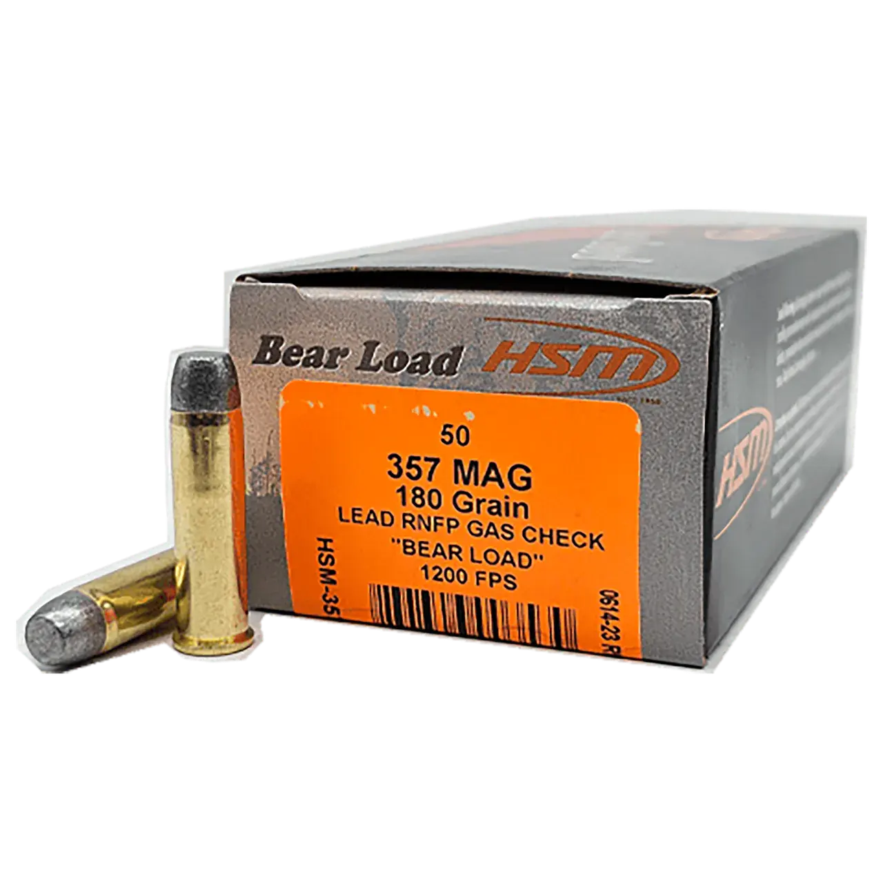 HSM 35718N Bear Load 357 Mag 180 gr Lead Round Nose Flat Point 50 Per Box/10 Case