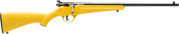 Savage Arms 13805 Rascal Youth 22 LR 1rd 16.13" Matte Black Sporter Barrel, Matte Black Carbon Steel Receiver, Yellow Fixed Synthetic Stock, Right Hand