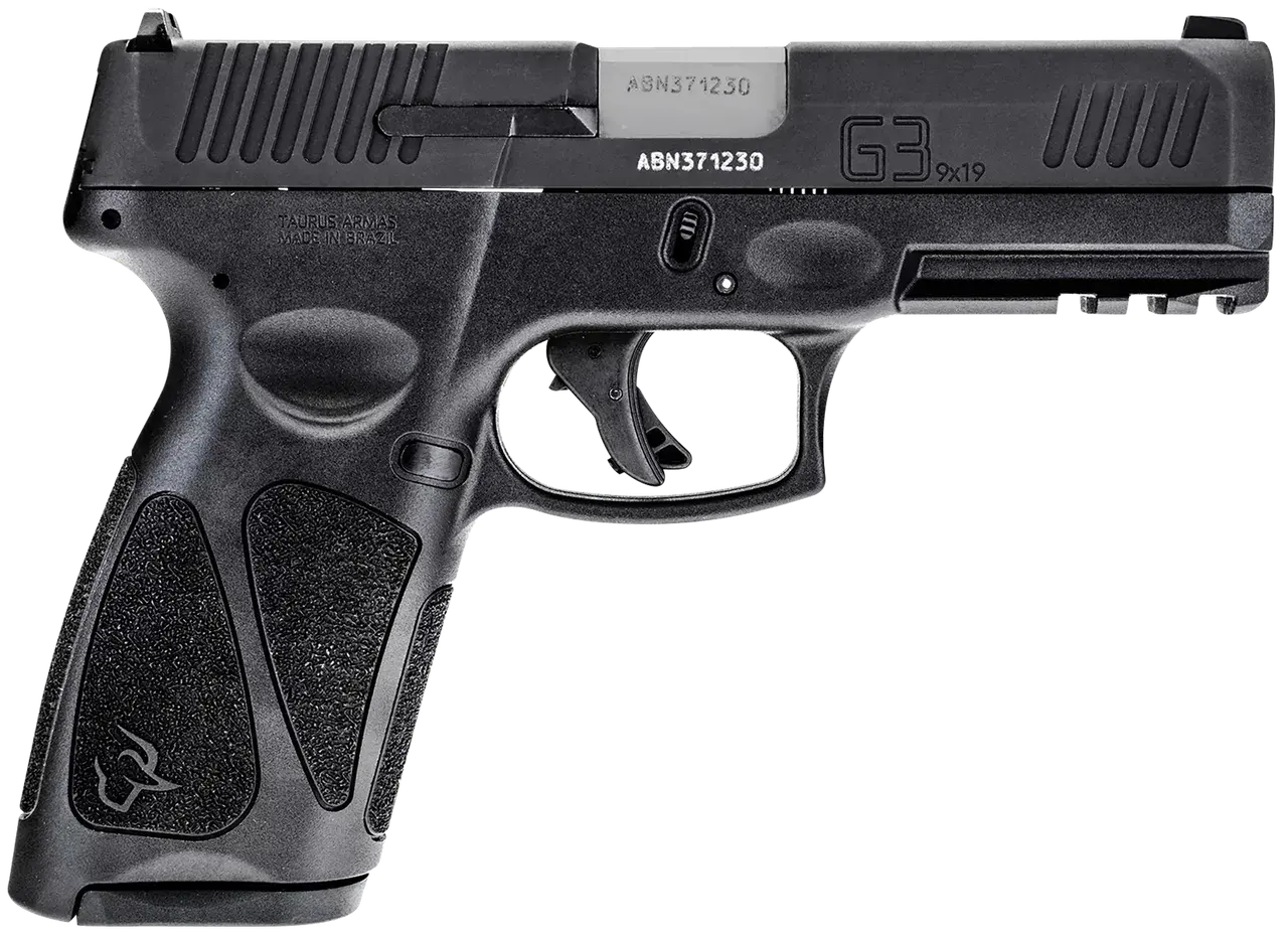 Taurus 1G3B94117 G3 9mm Luger 17+1 4" Barrel, Black Finish Picatinny Rail Frame, Serrated Matte Black Tenifer Steel Slide, Polymer Grip Includes 2 Mags