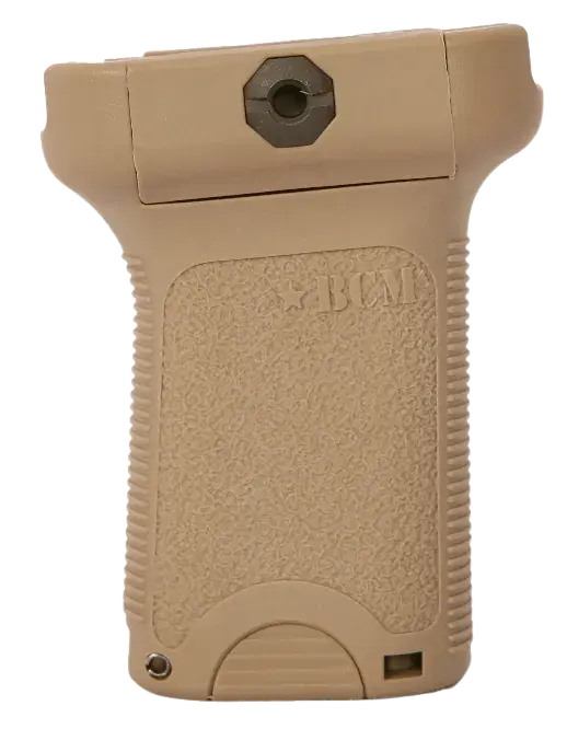 BCM VGSFDE BCMGunfighter Short Vertical Grip Made of Polymer With Flat Dark Earth Aggressive Textured Finish with Storage Compartment for Picatinny Rail