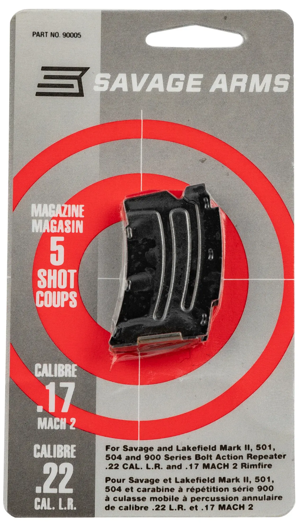 Savage Arms 90005 MKII 5rd 22 LR/17 Mach 2 Blued Steel