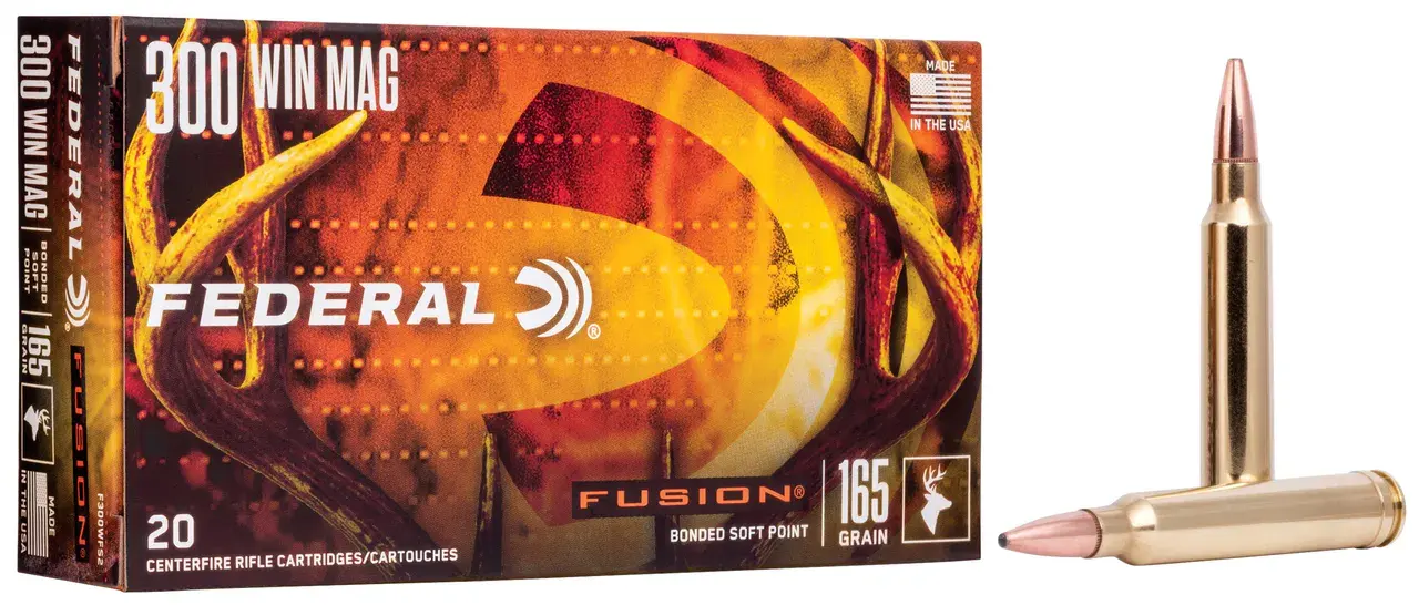 Federal F300WFS2 Fusion 300WinMag 165gr Bonded Soft Point 20 Per Box/10 Case