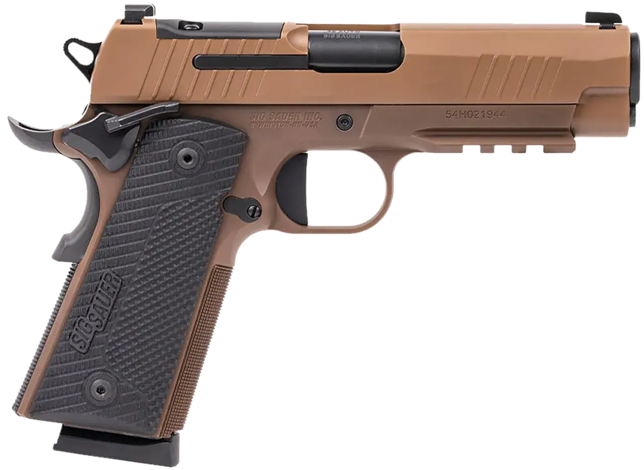 Sig Sauer 1911XCA45CXR3 1911 XCarry 45 ACP 8rd 5.75" Black DLC Coyote PVD Optic Ready Stainless Steel Slide Coyote PVD Black G10 Grip
