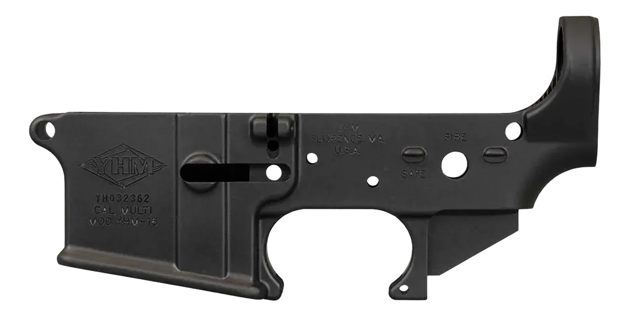 Yankee Hill 125 Stripped Lower Receiver 5.56x45mm NATO 7075-T6 Aluminum Black Anodized for AR-15