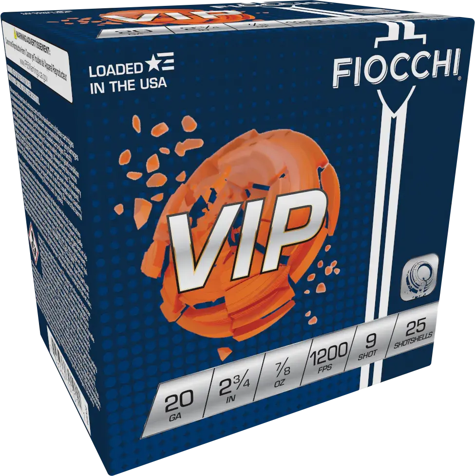 Fiocchi 20VIP9 Exacta Target VIP 20Gauge 2.75" 7/8oz 9Shot 25 Per Box/10 Case