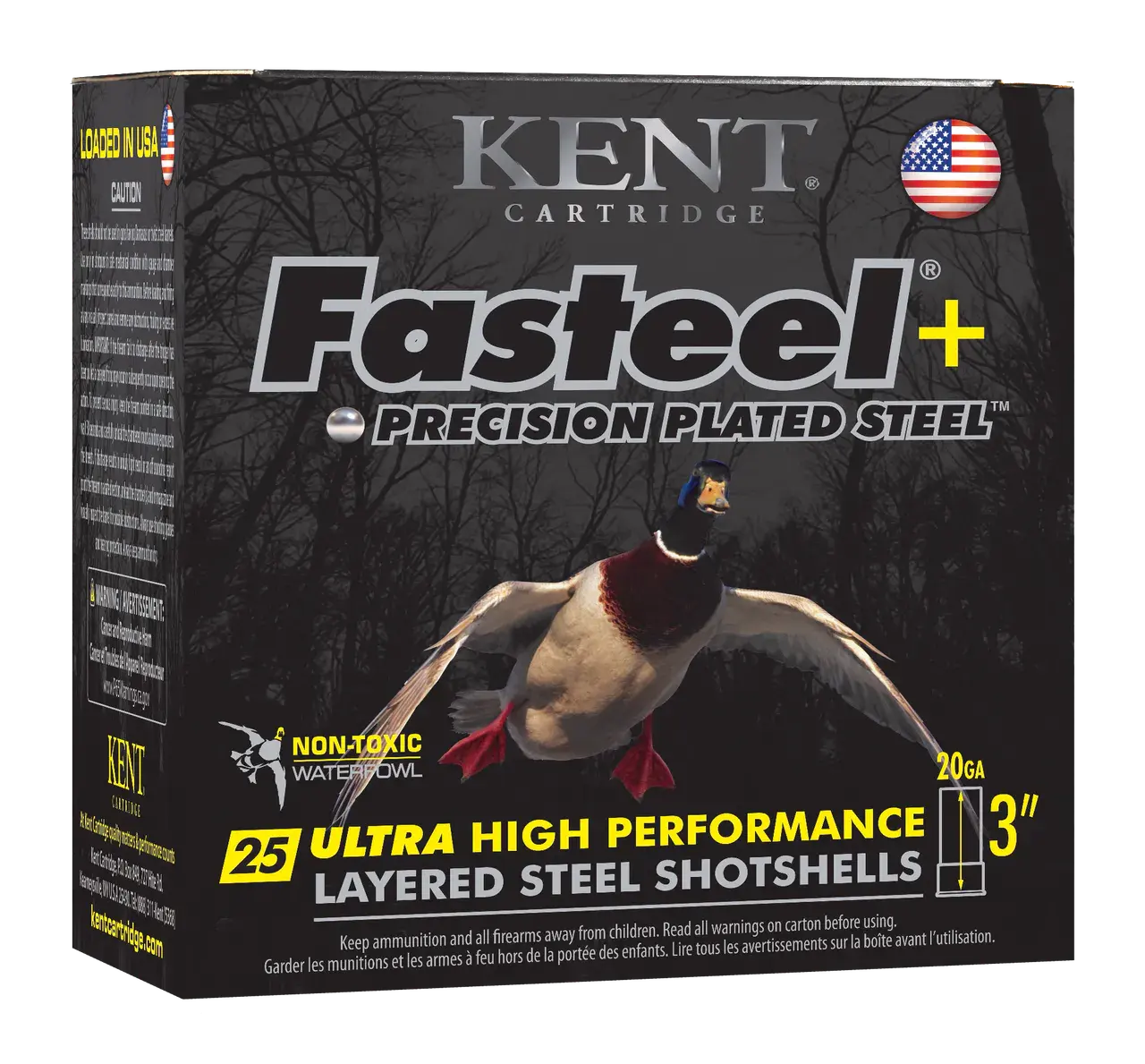 Kent Cartridge K203FSP284X6 Fasteel + Waterfowl 20 Gauge 3" 1 oz 4/6 Shot 25 Per Box/ 10 Case
