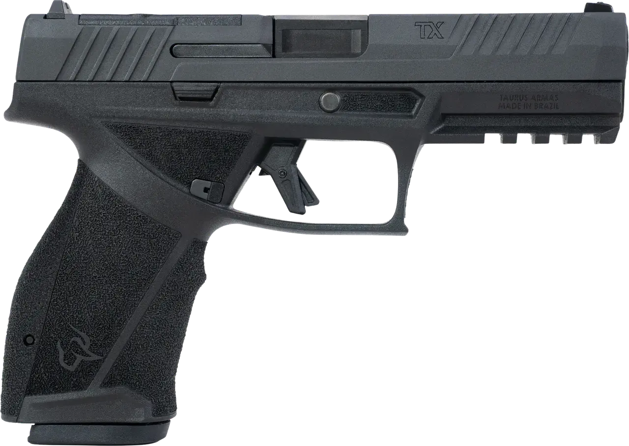 Taurus TX 9 Full Size 9mm Luger 10+1 4.50" Black Barrel, Black Nitride Alloy Steel Optic Ready/Serrated Slide, Black Stainless Steel Frame w/Picatinny Rail, Interchangeable Backstrap Grip