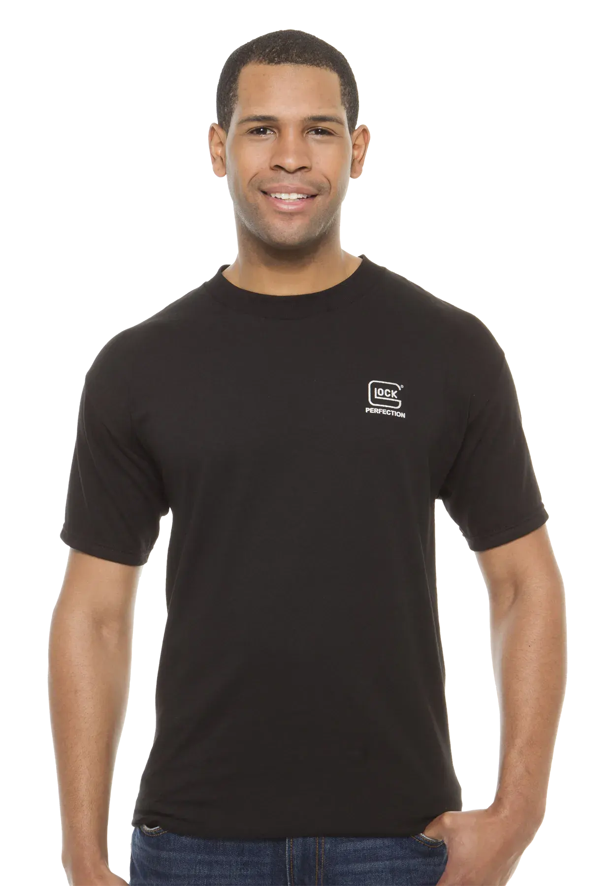Glock AA11001 Perfection Black Pre-Shrunk Cotton Short Sleeve Large