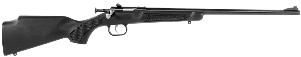 Crickett KSA2280 Youth 22 WMR 1rd 16.12" Blued Barrel & Receiver, Fixed Front/Adjustable Rear Peep Sights, Black Synthetic Stock w/11.5" LOP, Rebounding Firing Pin Safety