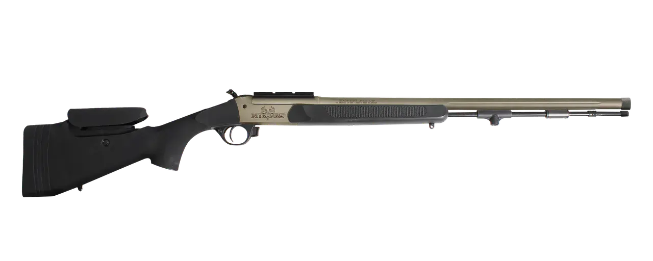 Traditions CR84660450B NitroFire Pro 50 Cal 209 Primer Tungsten Cerakote 26" Fluted/Threaded w/VAPR twist Barrel, Drilled & Tapped Receiver, Black Adj Cheek Piece & LOP Synthetic Stock
