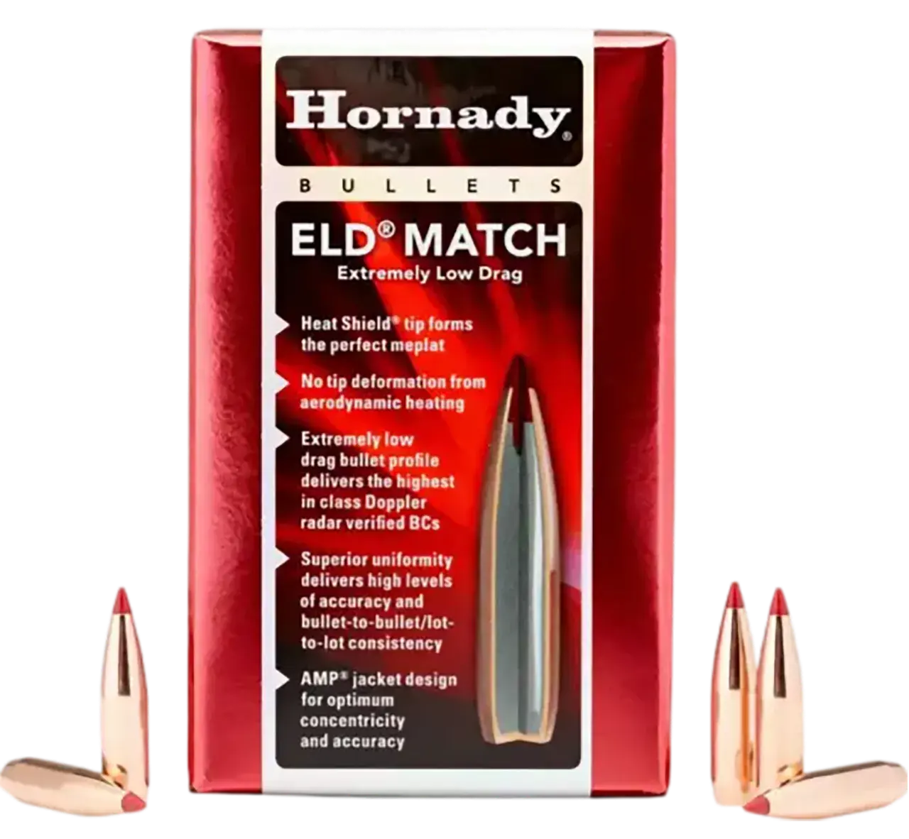 Hornady 2561 ELD Match 25 Cal .257 134 gr Extremely Low Drag Match 100 Per Box/ 15 Case