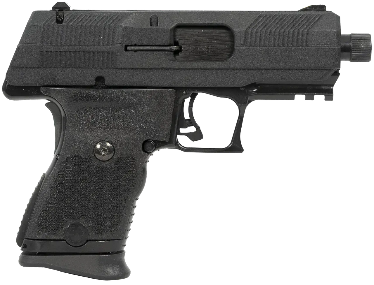 Hi-Point YC9 YC9 9mm Luger 10+1 4.12" Black Steel Threaded Barrel, Black YC9 Styled/Serrated Slide, Black Polymer Frame w/Picatinny Rail, Black Plastic Grips