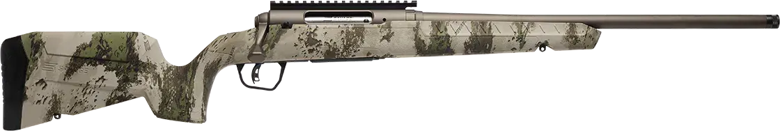 Savage Arms 32303 Axis 2 Pro Compact 6.5 Creedmoor 4+1 20" Gun Metal Bronze Cerakote Heavy Threaded Barrel & Picatinny Rail Carbon Steel Receiver, Fixed Woodland Camo Synthetic Stock, Right Hand