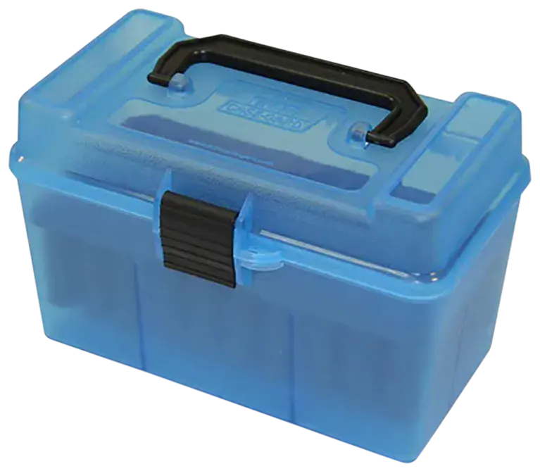 MTM Case-Gard H50RL24 Deluxe Ammo Box Multi Clear Blue Polypropylene 50rd