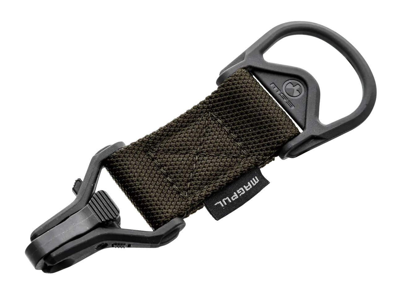 Magpul MAG516-RGR MS1/MS3 Sling Adapter made of Steel with Ranger Green Melonite Finish, Polymer Hardware, Nylon 1.25" Webbing & Two to One-Point Design for AR-15, M4 & M16
