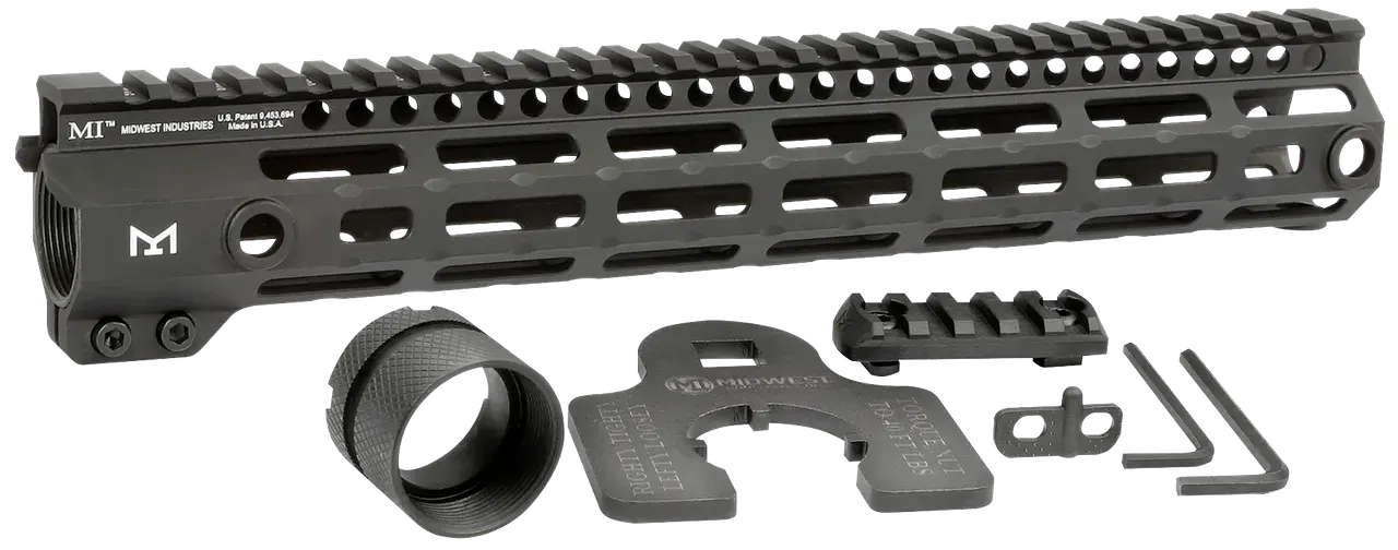 Midwest Industries MIG4M12625 Tactical G4M Handguard AR-15 Black Hardcoat Anodized Black 12.6" 6061-T6 Aluminum M-LOK