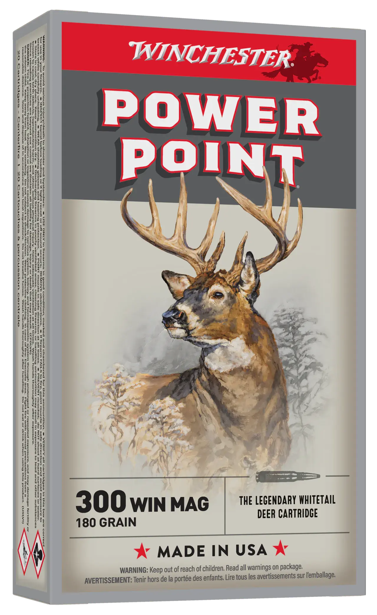 Winchester Ammo X30WM2 Power-Point 300WinMag 180gr 20 Per Box/10 Case