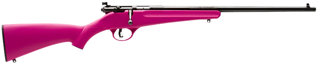 Savage Arms 13780 Rascal Youth 22 LR 1rd 16.13" Matte Black Sporter Barrel, Matte Black Carbon Steel Receiver, Pink Fixed Synthetic Stock, Right Hand