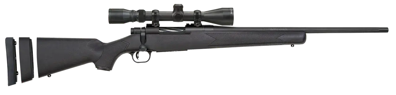 Mossberg 27867 Patriot Super Bantam 308 Win Caliber with 5+1 Capacity, 20" Fluted Barrel, Matte Blued Metal Finish & Black Synthetic Stock Right Hand (Youth) Includes 3-9x40mm Scope