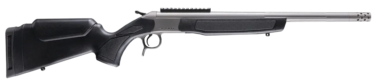 CVA CR4445S Scout Takedown 444 Marlin 1rd 22" Stainless Fluted Threaded Barrel, Stainless Steel Receiver w/Picatinny Rail, Adj Comb & LOP Black Synthetic Stock