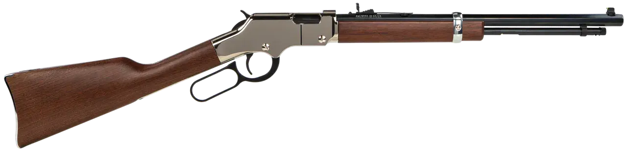 Henry H004SY Golden Boy Silver Youth 22 Long/22 LR/22 Short 16 LR/21 Short, 17" Blued Octagon Barrel, Nickel-Plated Steel Receiver, American Walnut