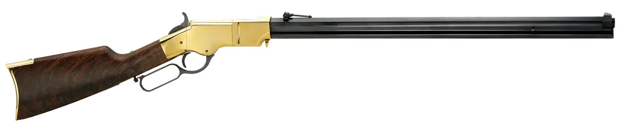 Henry H011 Original Full Size 44-40 Win 13+1 24.50" Blued Octagon Barrel, Polished Brass Receiver, Fancy American Walnut Wood Stock, Brass Buttplate/Pad Right Hand