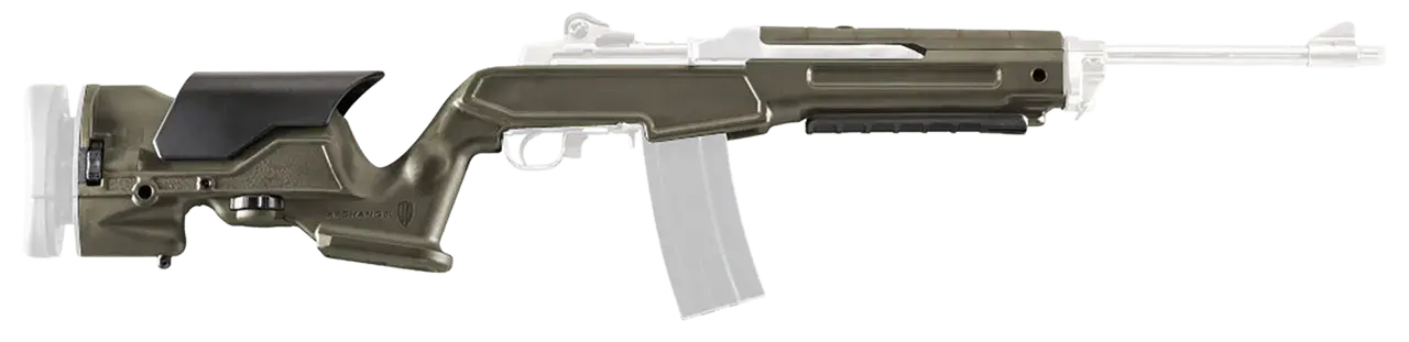 Archangel AAMINIOD Precision Stock OD Green Synthetic Fixed with Adjustable Cheek Riser for Ruger Mini-14, Mini Thirty