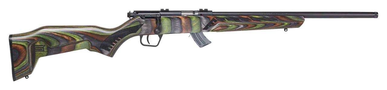 Savage Arms 26743 Mark II Minimalist 21 Sharp 10+1 18" Matte Black Threaded Barrel & Drilled & Tapped Carbon Steel Receiver, Boyd's Minimalist Satin OD Green Laminate Stock, Right Hand