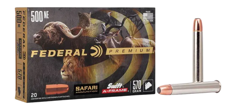 Federal P500NSA Premium Safari Cape-Shok 500NitroExpress 570gr Swift A Frame 20 Per Box/10 Case