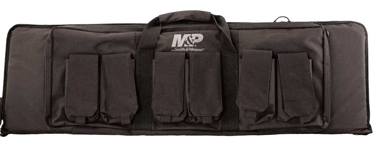 M&P Accessories 110025 Pro Tac Gun Case 42" Black Nylon w/ Full Length External Pocket & 6 Magazine Pouches
