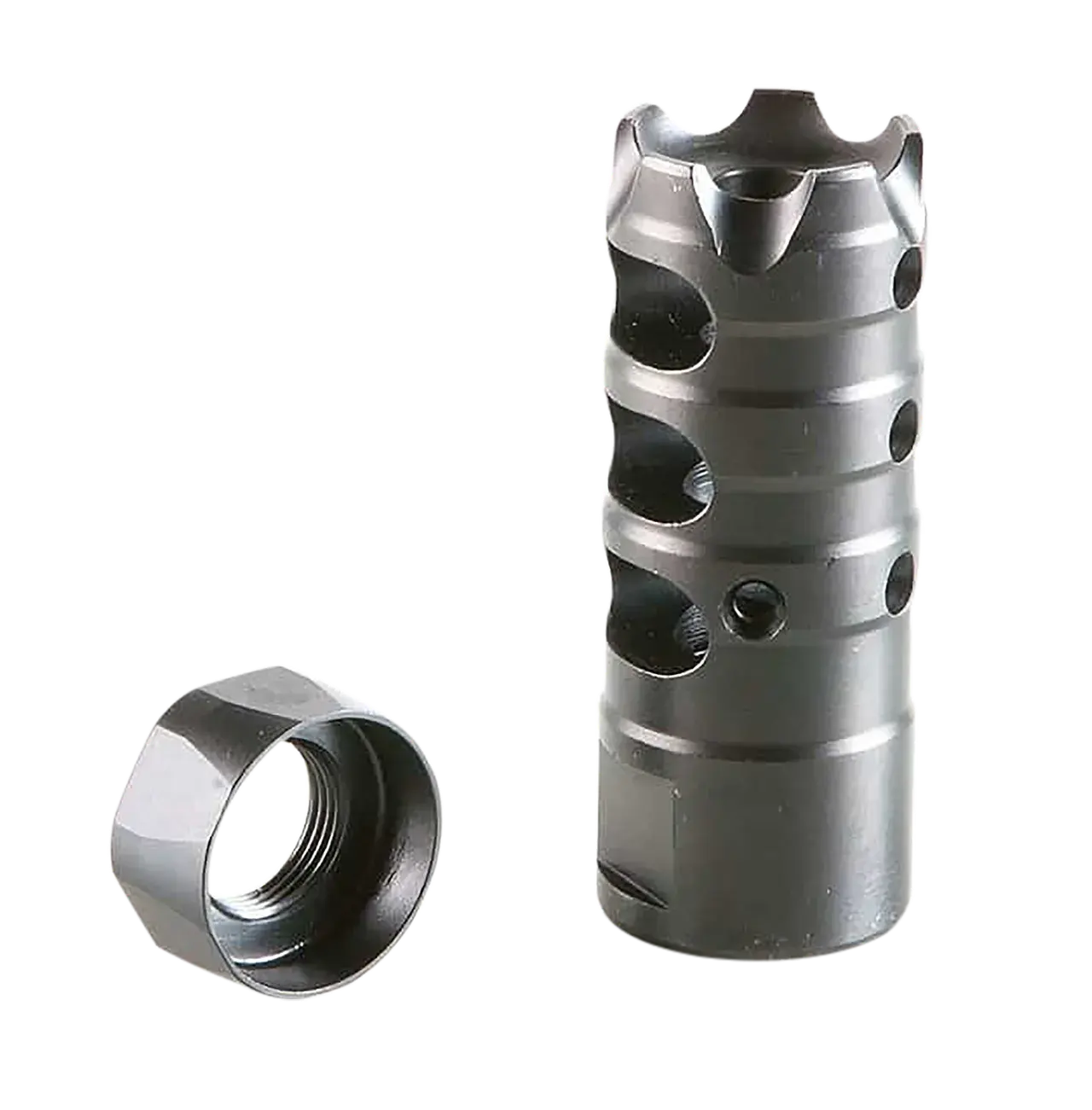 Patriot Ordnance Factory 00308 Triple Port Muzzle Brake Black Nitride 1/2"x28 Threads, 223 Rem 5.56x45mm NATO