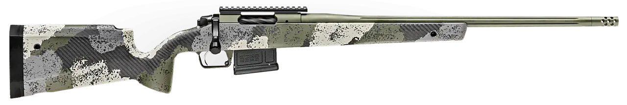 Springfield Armory BAW92265CMG Model 2020 WayPoint 6.5 Creedmoor 5+1 Cap 22" Mil-Spec Green Cerakote Rec/Barrel Evergreen Camo Carbon Fiber Hybrid Profile with M-LOK Stock Right Hand (Full Size)