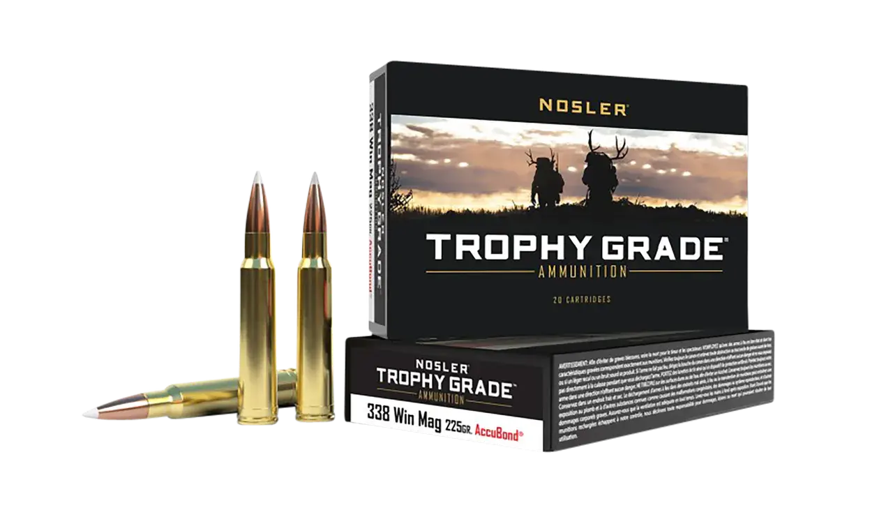 Nosler 60074 Trophy Grade 338WinMag 225gr Nosler AccuBond 20 Per Box/10 Case
