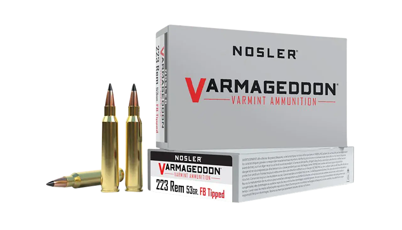 Nosler 65139 Varmageddon 223Rem 53gr Flat Base Tipped 20 Per Box/20 Case