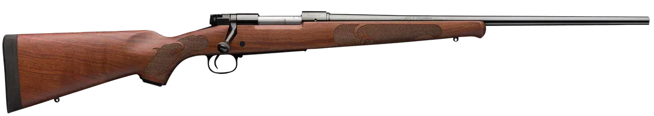 Winchester Guns 535200226 Model 70 Featherweight 270 Win 5+1 Cap 22" Brushed Polish Blued Rec/Barrel Satin Walnut Fixed with Feather Checkering Stock Right Hand with MOA Trigger System (Full Size)