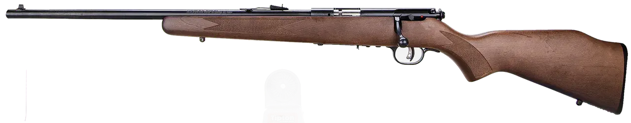 Savage Arms 95700 93 G Full Size 22 WMR 5+1 21" Matte Black Sporter Barrel, Matte Black Drilled & Tapped Carbon Steel Receiver, Satin Hardwood Fixed Stock, Left Hand