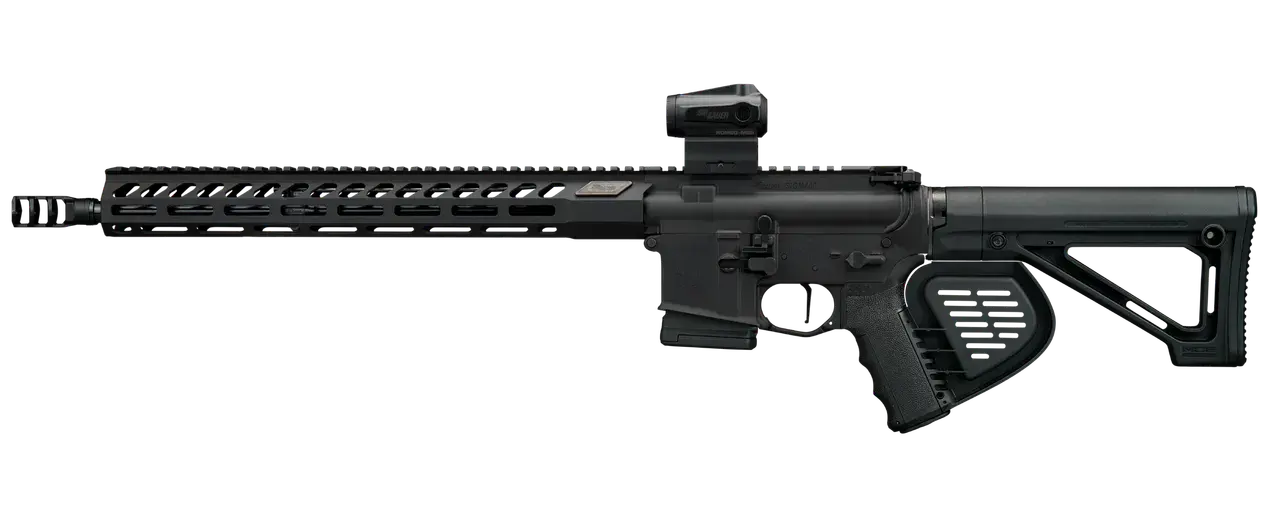 Sig Sauer RM400556N16BFORGECA M400 Forge *CA Compliant 5.56 NATO 10+1 16" Black Anodized Alloy Receiver w/Picatinny Rail, M-LOK Handguard, Magpul MOE Black Polymer Stock, Shark Fin Grip, Sig ROMEO MSR