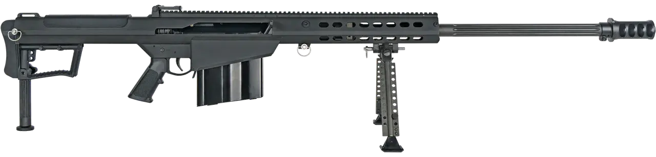 Barrett 20184 M107A1 50 BMG 10+1 29" Fluted Barrel, Picatinny Rail Receiver, M-LOK Handguard, QD BiPod Forend, Black Polymer Grip
