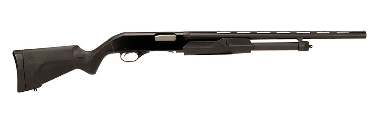 Stevens 22437 320 Field Compact 20 Gauge Pump 3" 5+1 22" Matte Black Vent Rib Barrel, Matte Black Aluminum Receiver, Fixed Matte Black Synthetic Stock, Ambidextrous