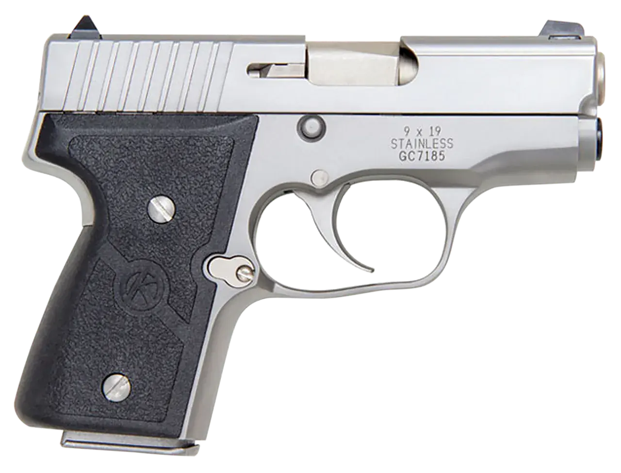 Kahr Arms M9093A MK *CA Compliant 9mm Luger Caliber with 3" Barrel, 6+1 or 7+1 Capacity, Overall Matte Stainless Steel Finish, Serrated Slide & Textured Wraparound Black Nylon Grip
