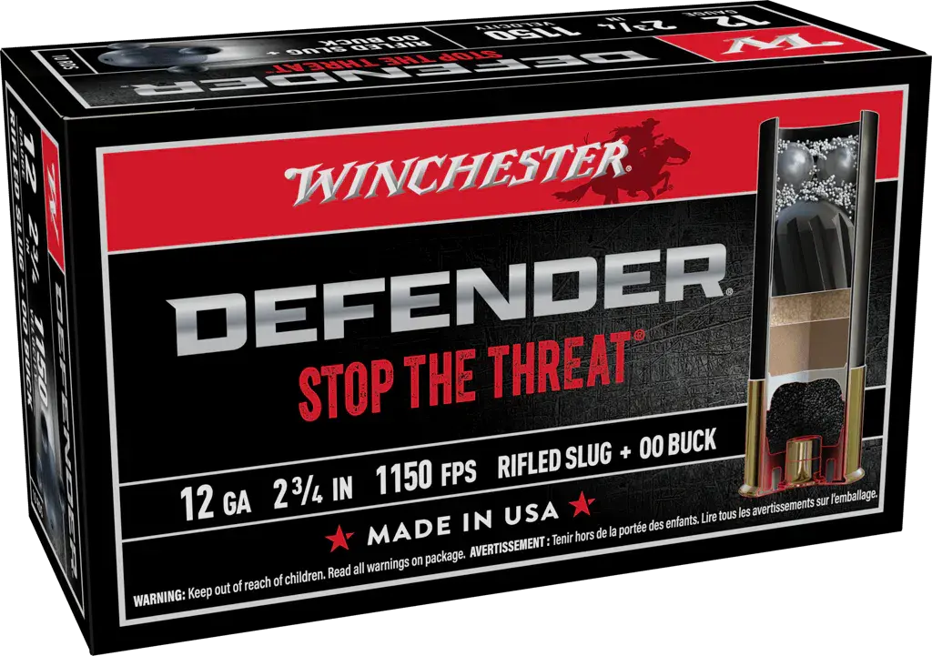 Winchester Ammo S12PDX1 PDX1 Defender Combo 12Gauge 2.75" 1oz Rifled Slug 3Plated 00Buck Shot 10 Per Box/10 Case