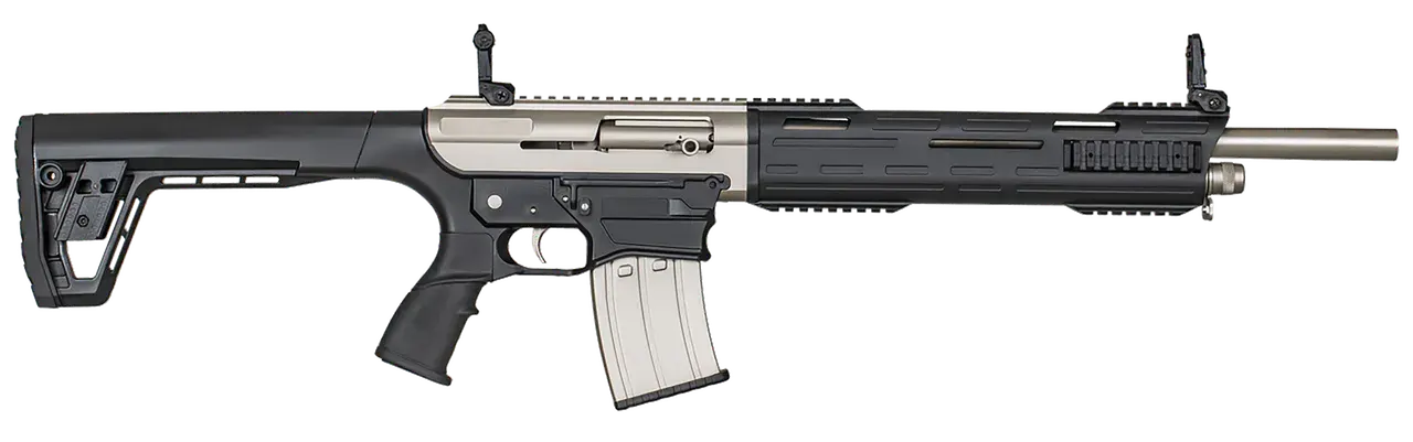 Tokarev USA 21000102 TAR MP 12 Gauge Semi-Auto 3" 5+1 18.50" Electroless Nickel Stainless Steel Barrel, Electroless Nickel Aluminum Receiver w/Picatinny Rail, M-LOK Handguards, Black Polymer Stock
