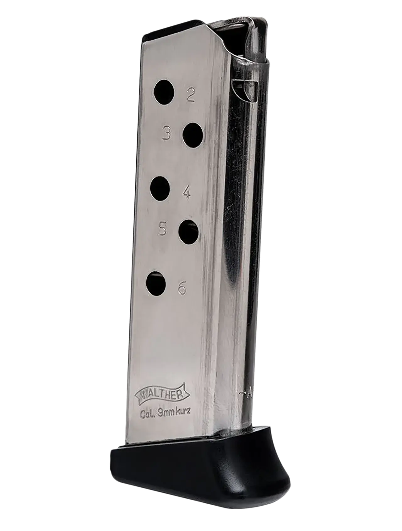 Walther Arms 2246010 PPK 6rd Detachable w/Finger Rest 380 ACP Nickel Steel